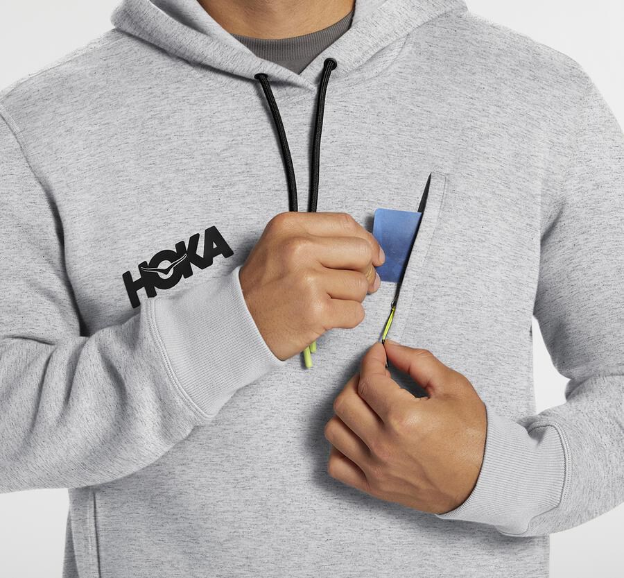 Hoka Australia One One Performance - Mens Hoodie Grey - BRIGZ-8346